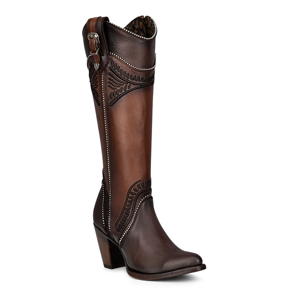 Cuadra Damasco Chocolate Embroidery Round Toe CU583