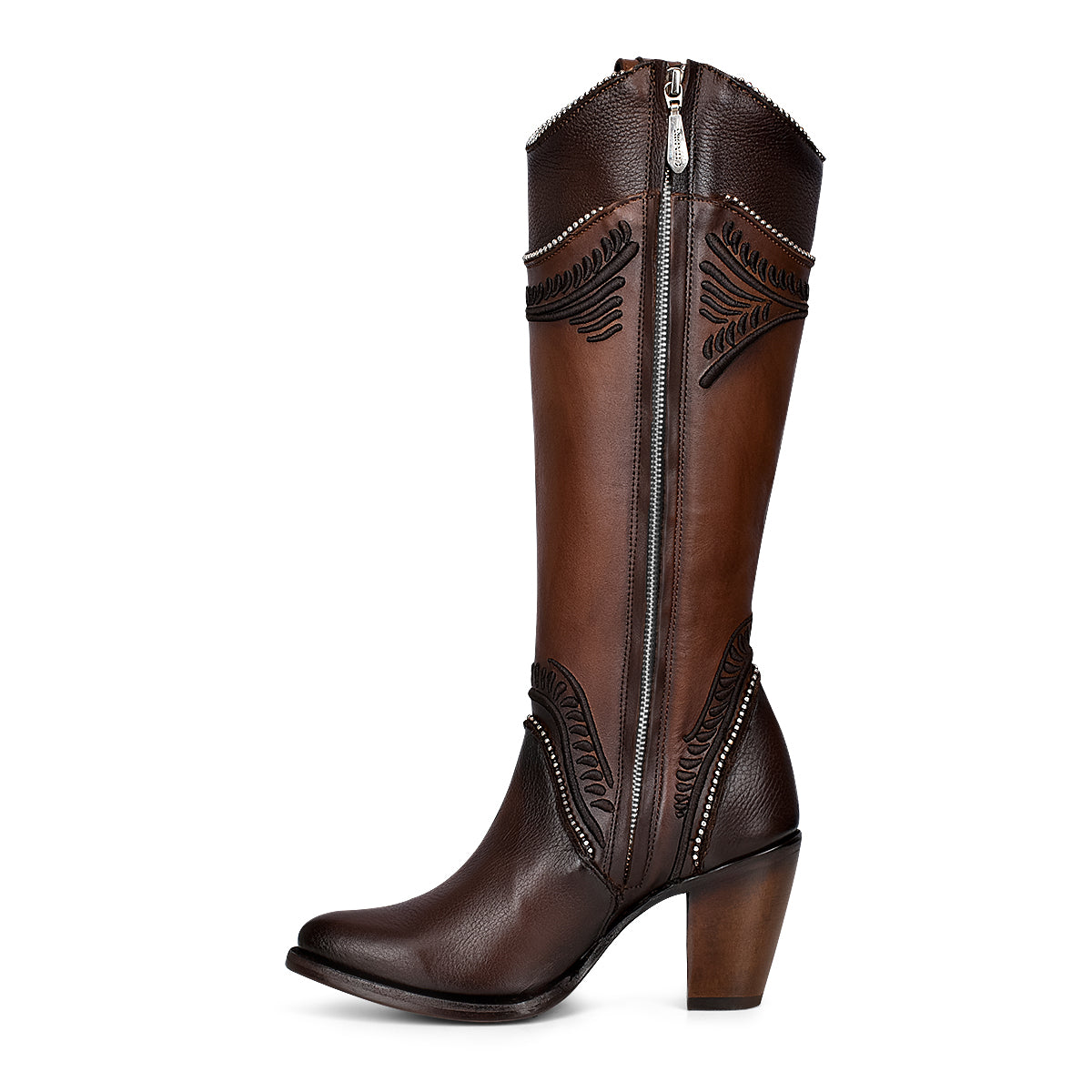 Cuadra Damasco Chocolate Embroidery Round Toe CU583