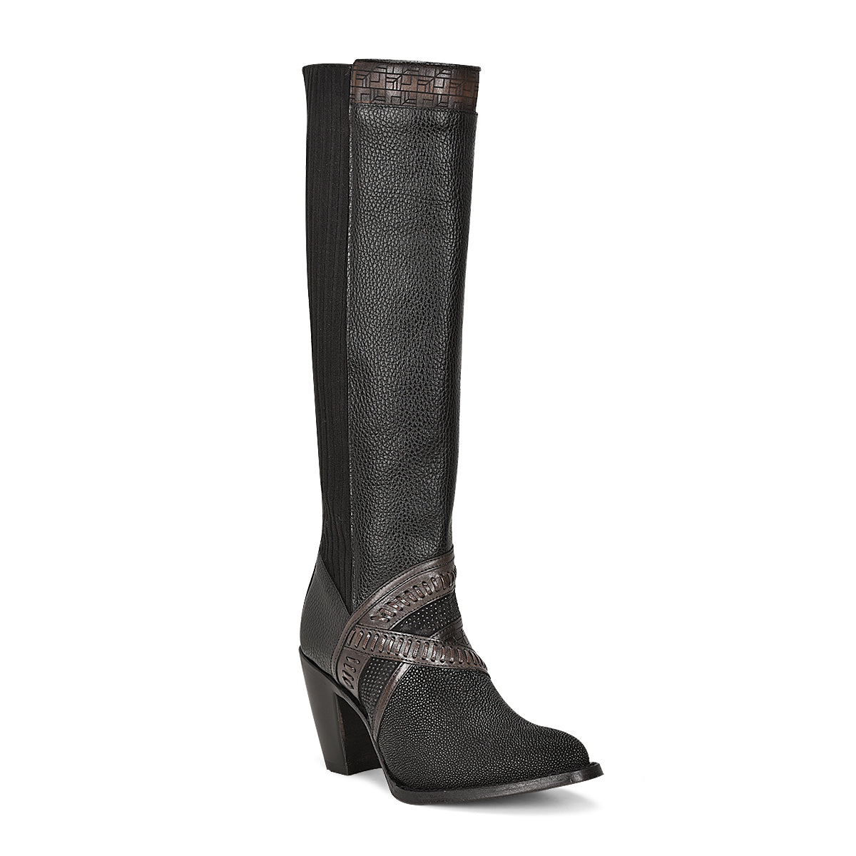 Cuadra Black Stingray Laser & Woven & Zipper CU725