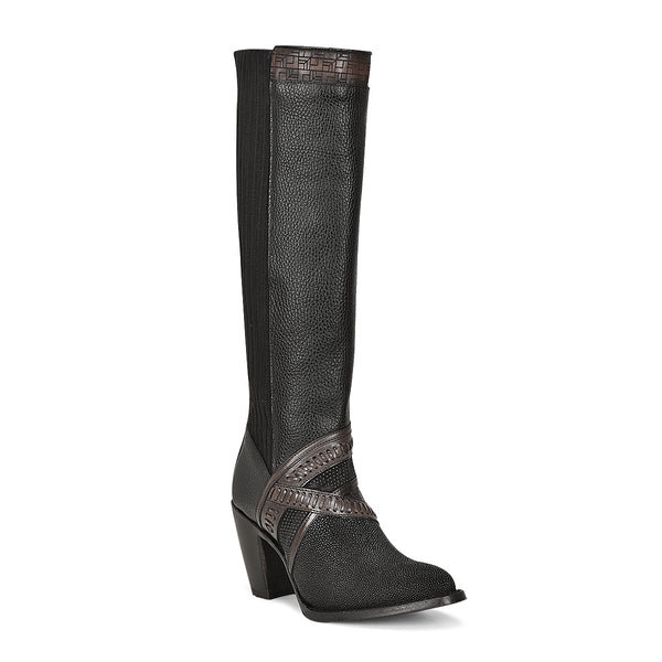 Cuadra Black Stingray Laser & Woven & Zipper CU725