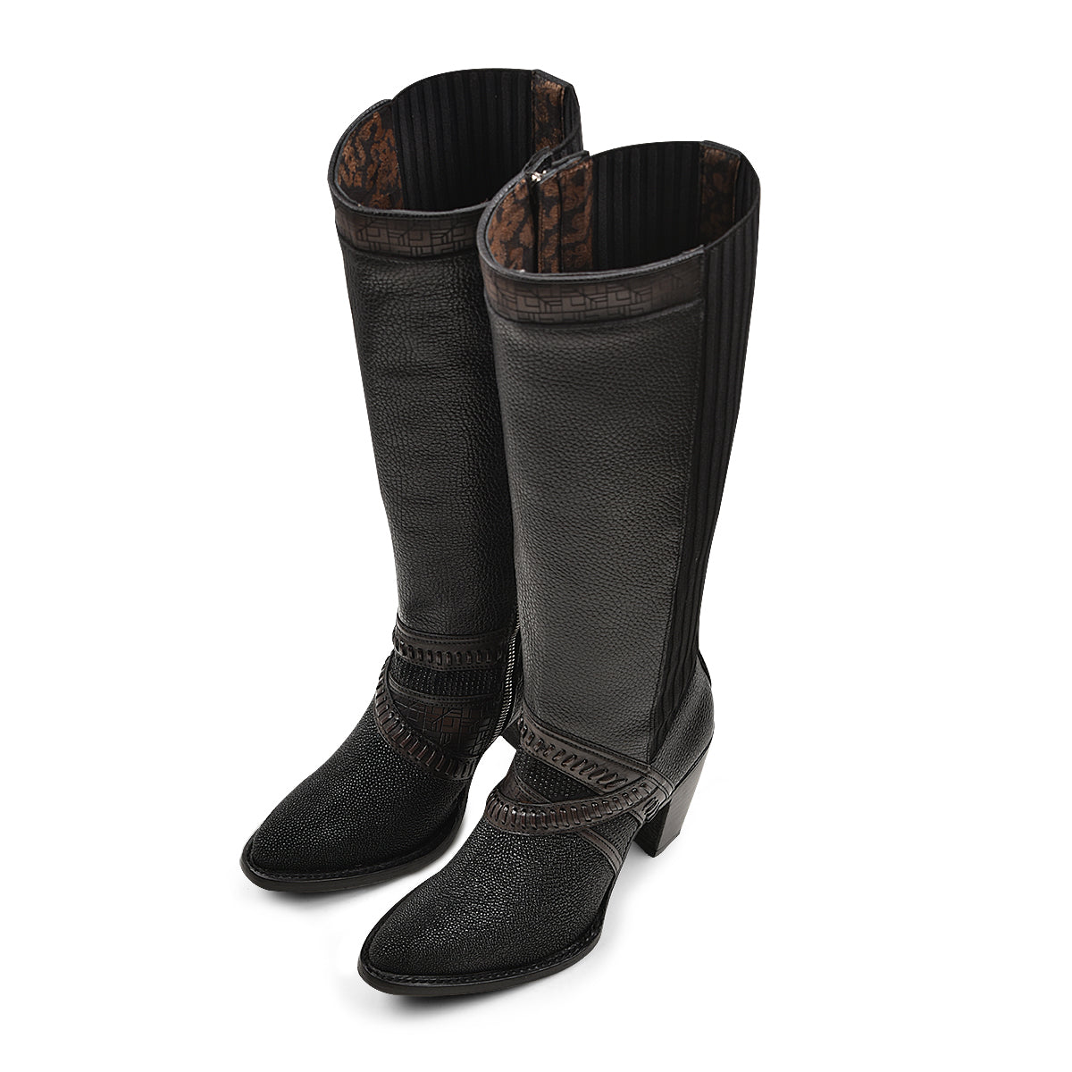 Cuadra Black Stingray Laser & Woven & Zipper CU725