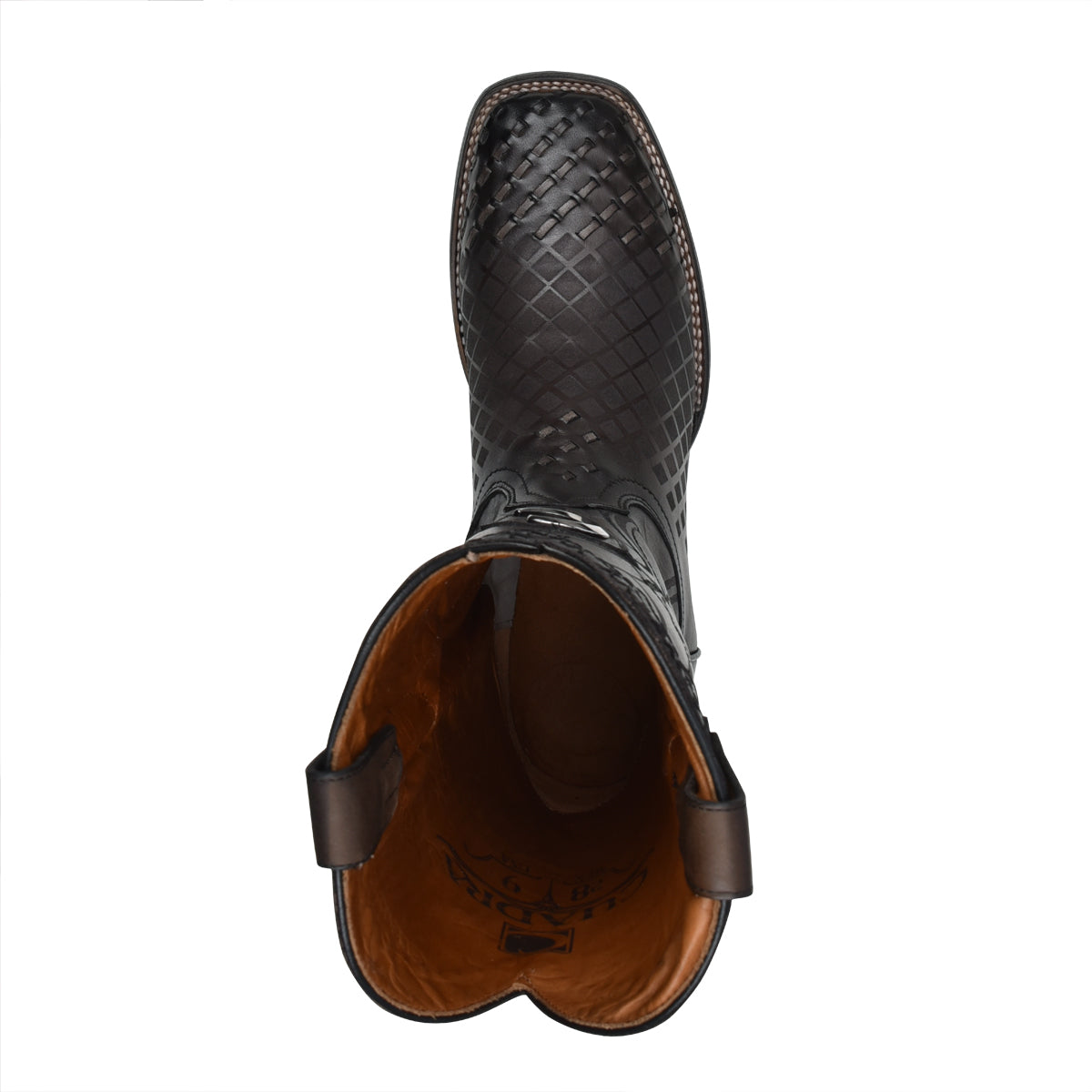 Cuadra Black Laser & Embroidery & Woven Square Toe CU676