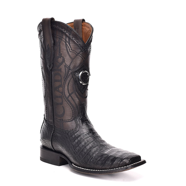 Cuadra Black Caiman Laser & Embroidery Square Toe CU678