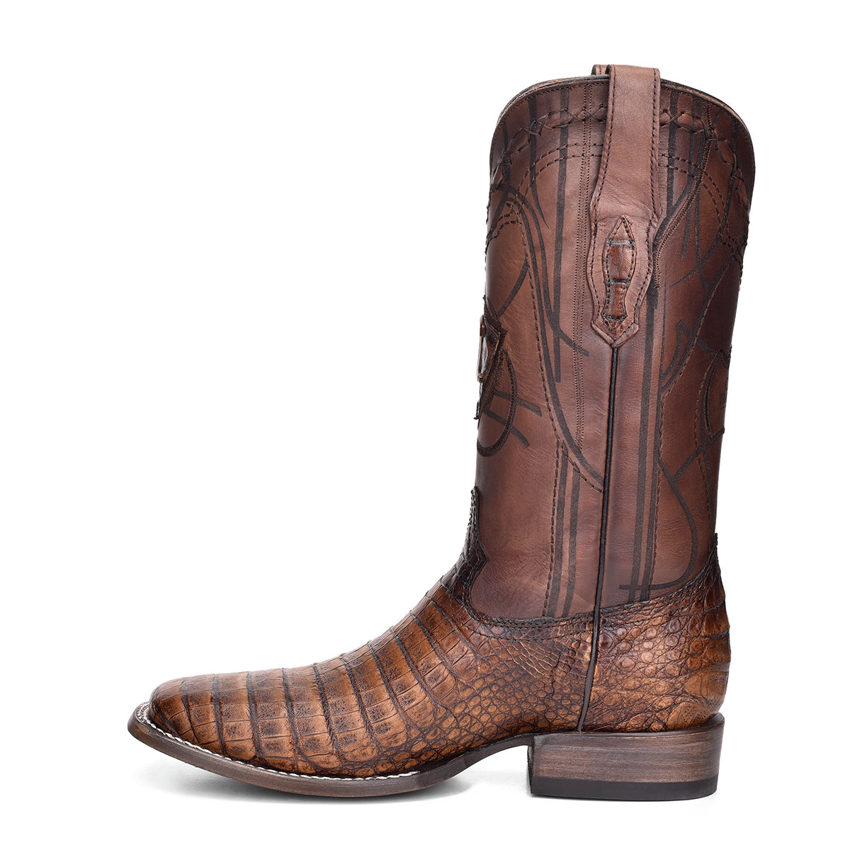 Cuadra Maple Caiman Laser & Embroidery Square Toe CU620
