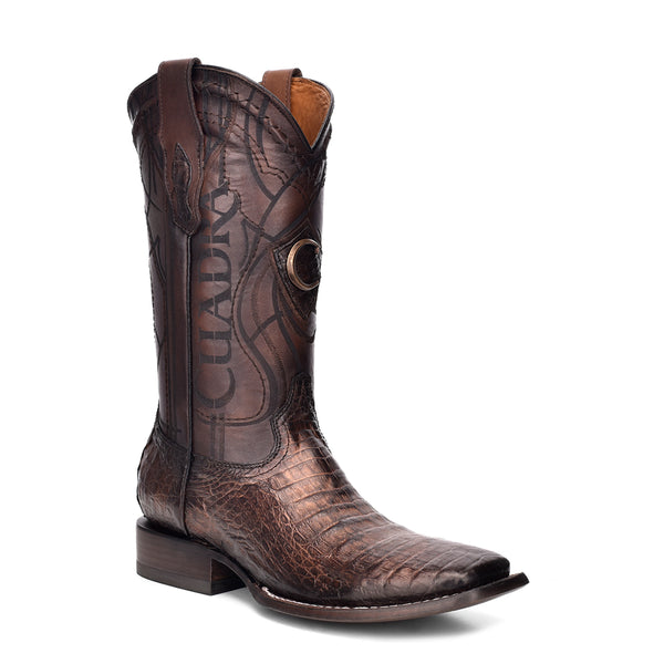Cuadra Copper Caiman Laser & Embroidery Square Toe CU456