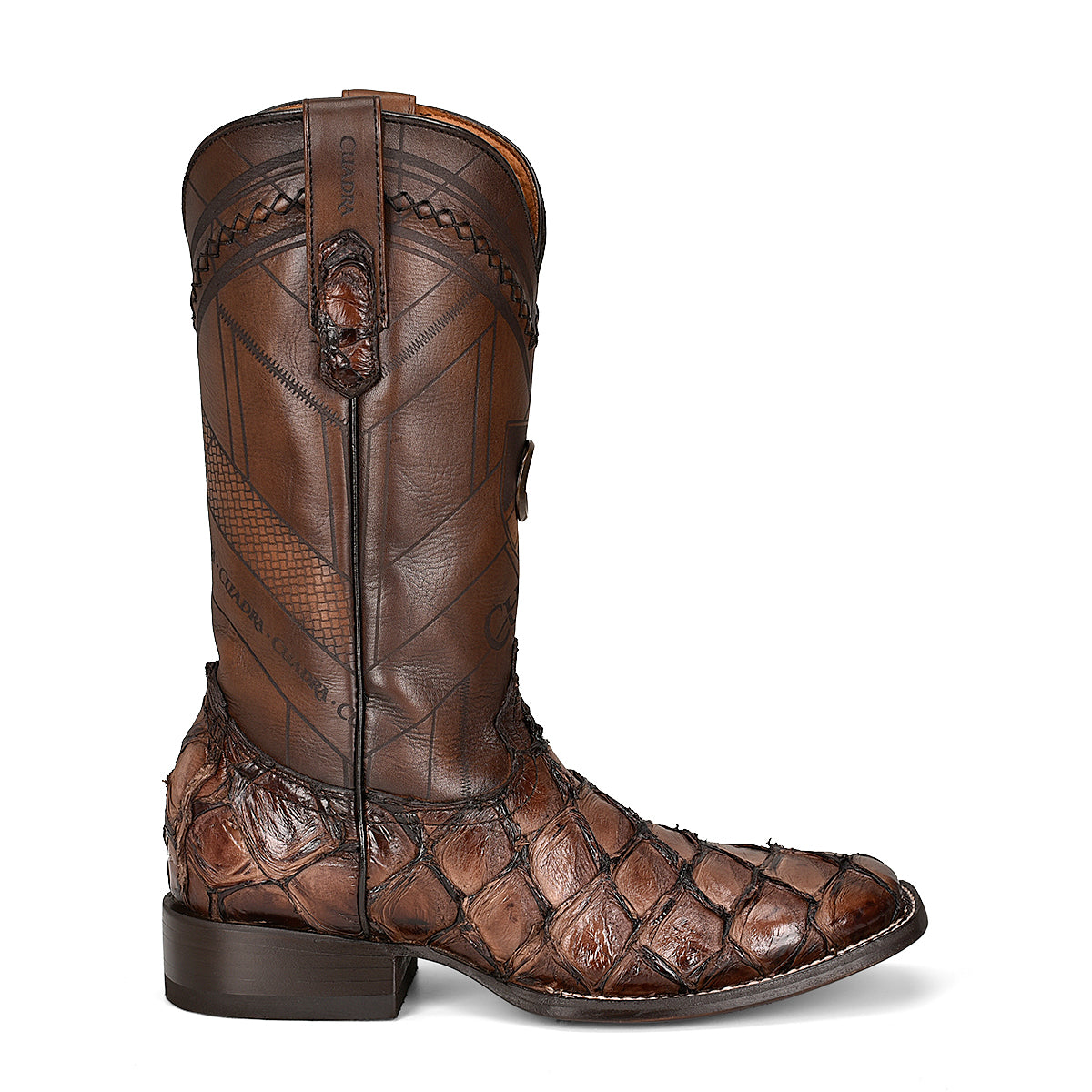 Chocolate Fish Pirarucu Laser & Woven Square Toe CU788