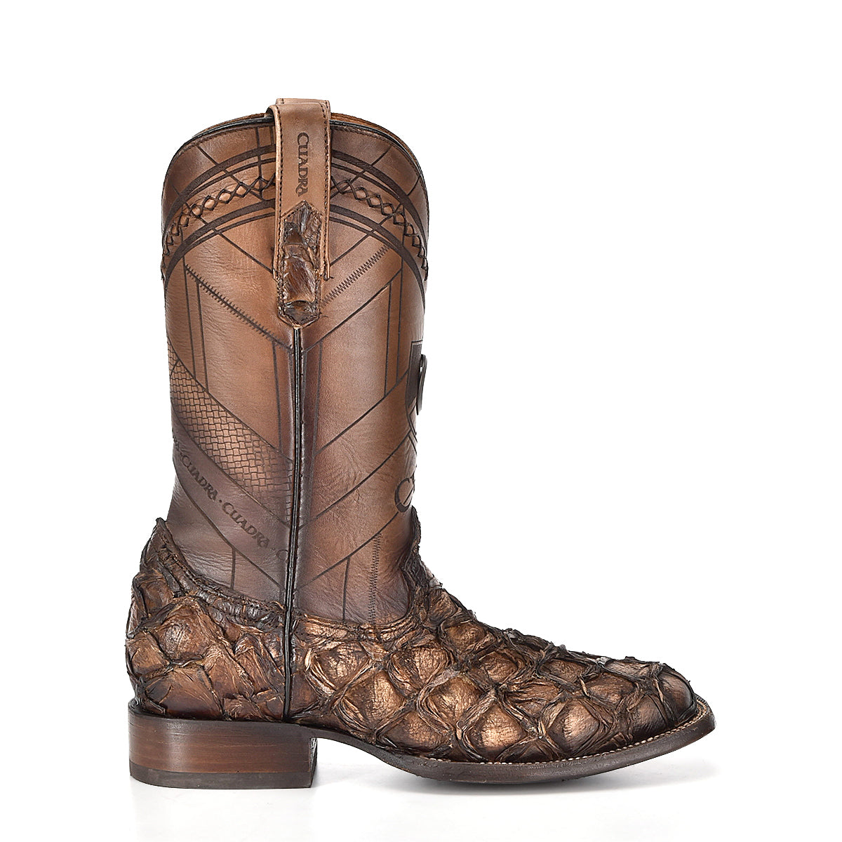 Cuadra Asturias Honey Fish Pirarucu Laser & Woven Square Toe CU789