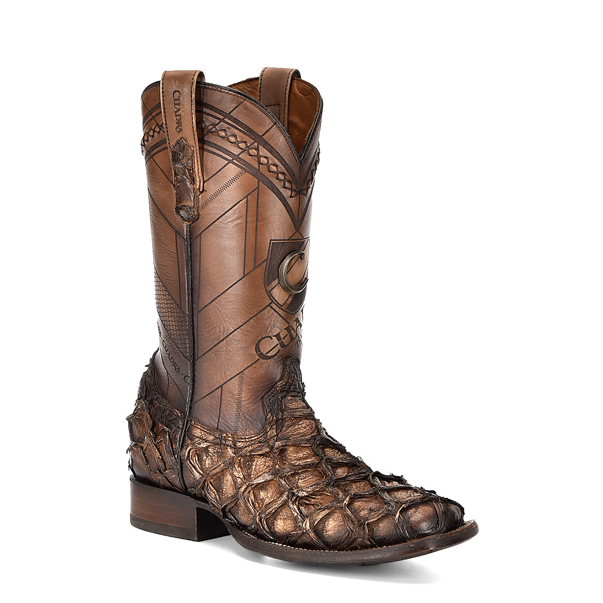Cuadra Asturias Honey Fish Pirarucu Laser & Woven Square Toe CU789