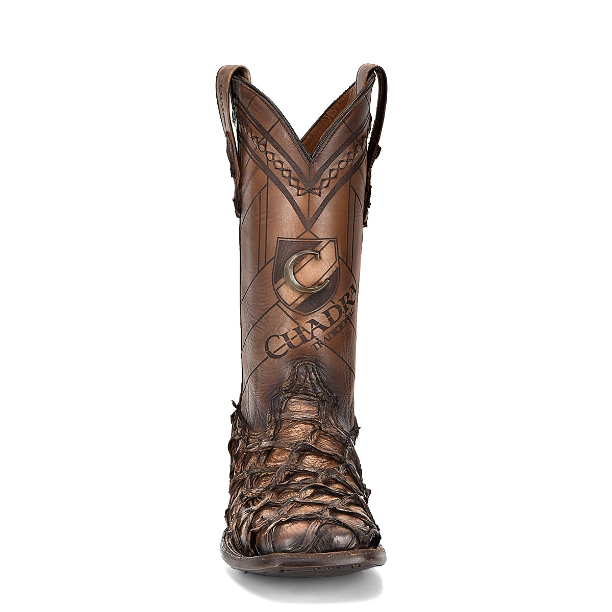 Cuadra Asturias Honey Fish Pirarucu Laser & Woven Square Toe CU789