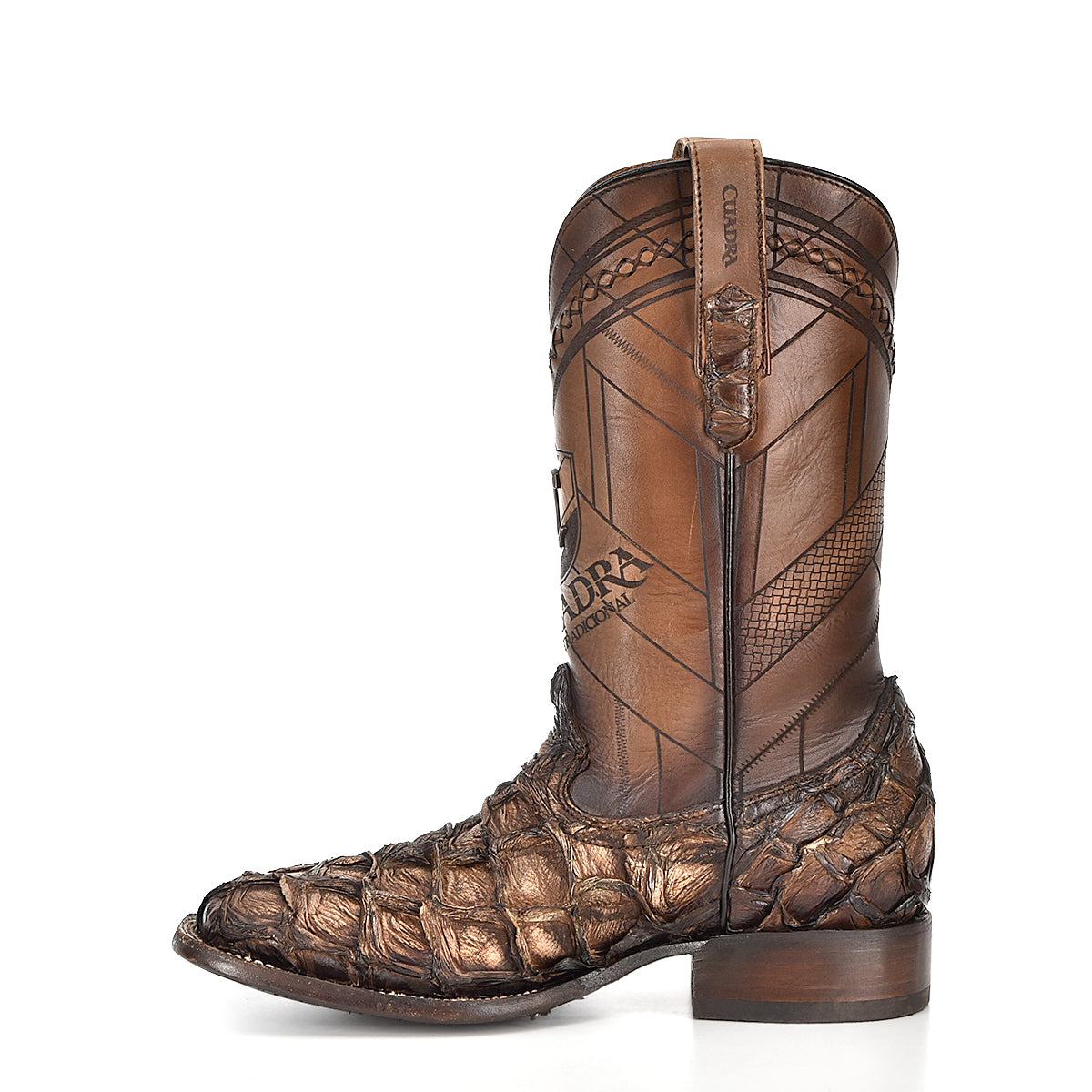 Cuadra Asturias Honey Fish Pirarucu Laser & Woven Square Toe CU789
