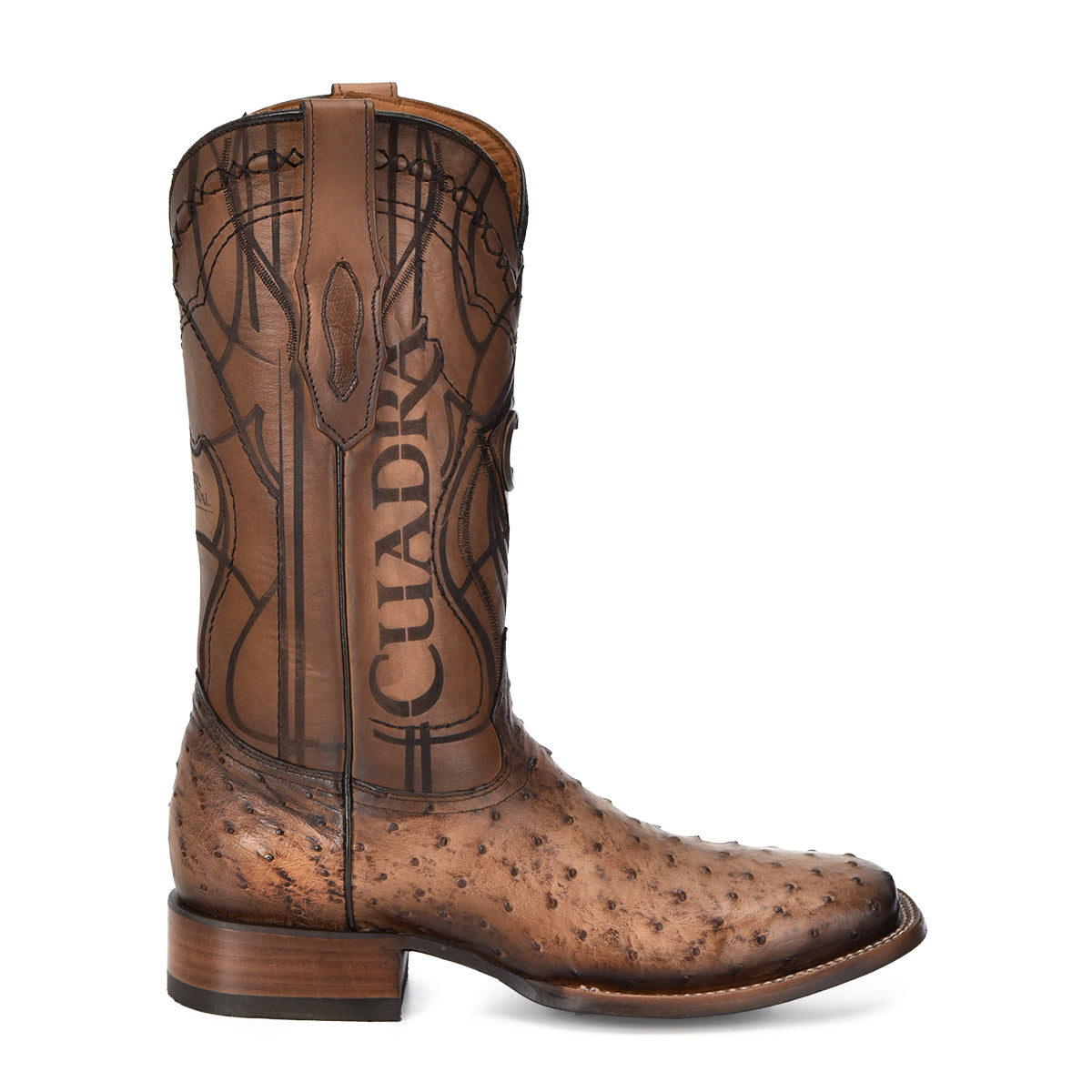 Cuadra Lugano Brown Ostrich Embroidery & Laser CU744