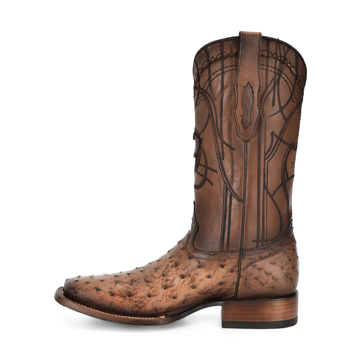 Cuadra Lugano Brown Ostrich Embroidery & Laser CU744