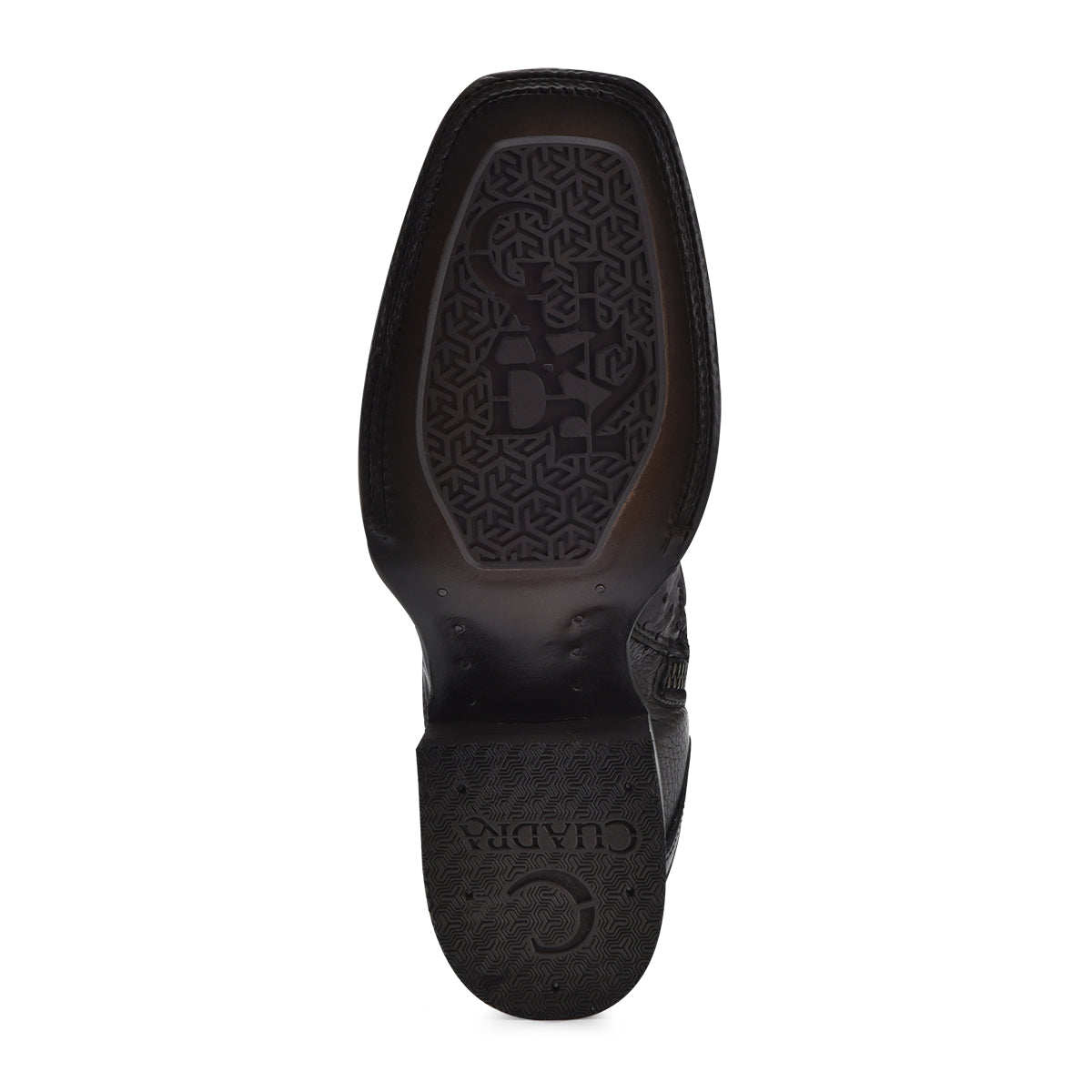 Cuadra Black Ostrich Zipper & Elastic Square Toe CU821