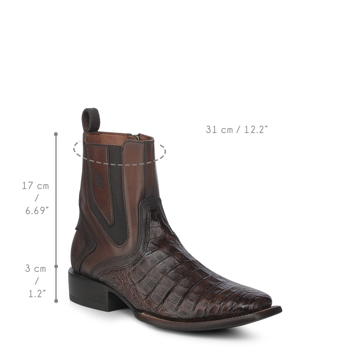 Cuadra Honey Caiman Zipper & Elastic Square Toe CU892