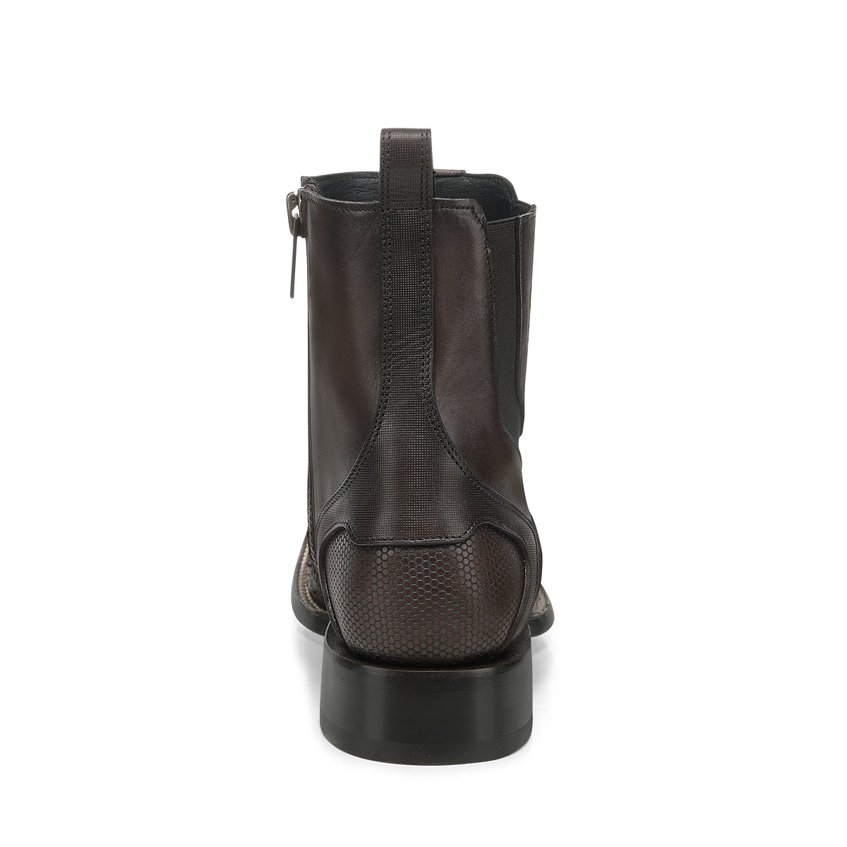 Matte Brown Python Zipper & Elastic Square Toe CC284