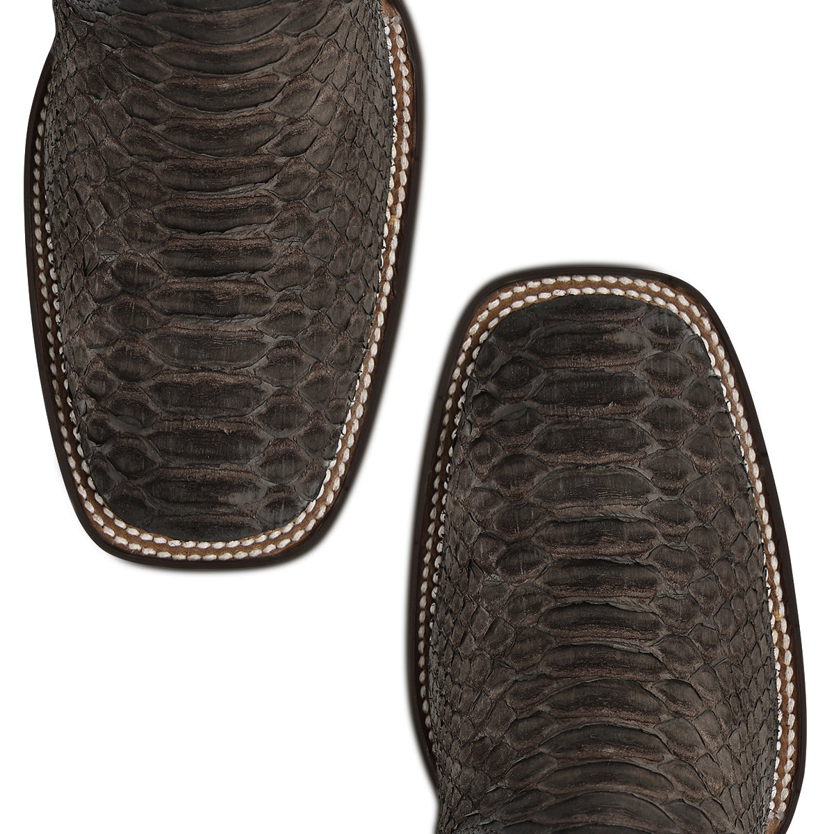 Matte Brown Python Zipper & Elastic Square Toe CC284
