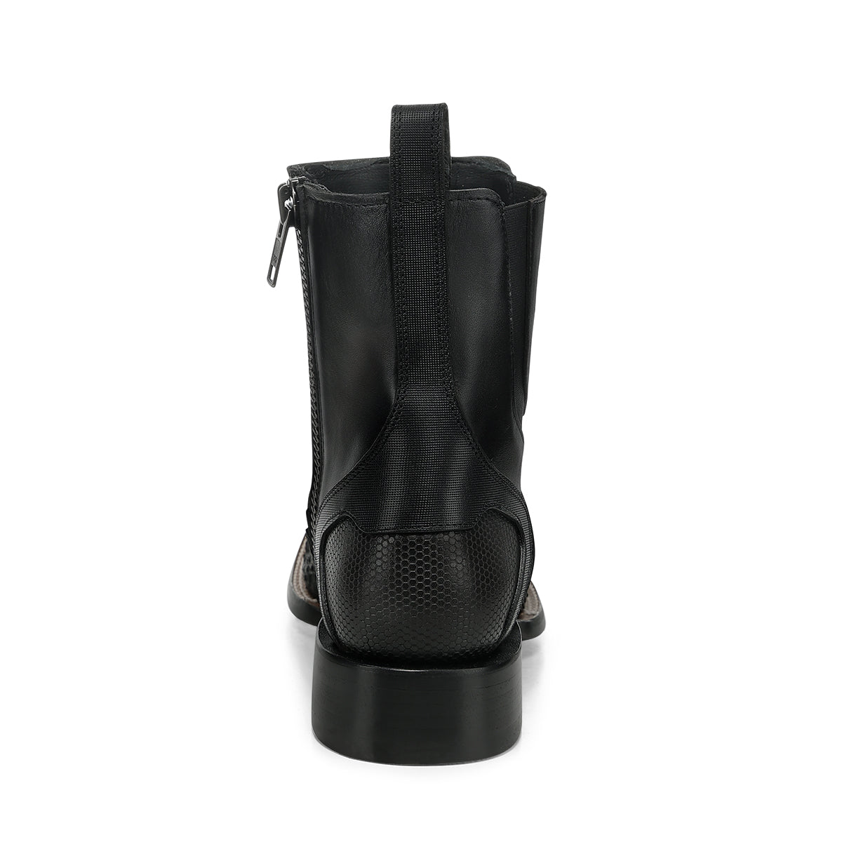 Cuadra Matte Black Python Zipper & Elastic Square Toe CC285