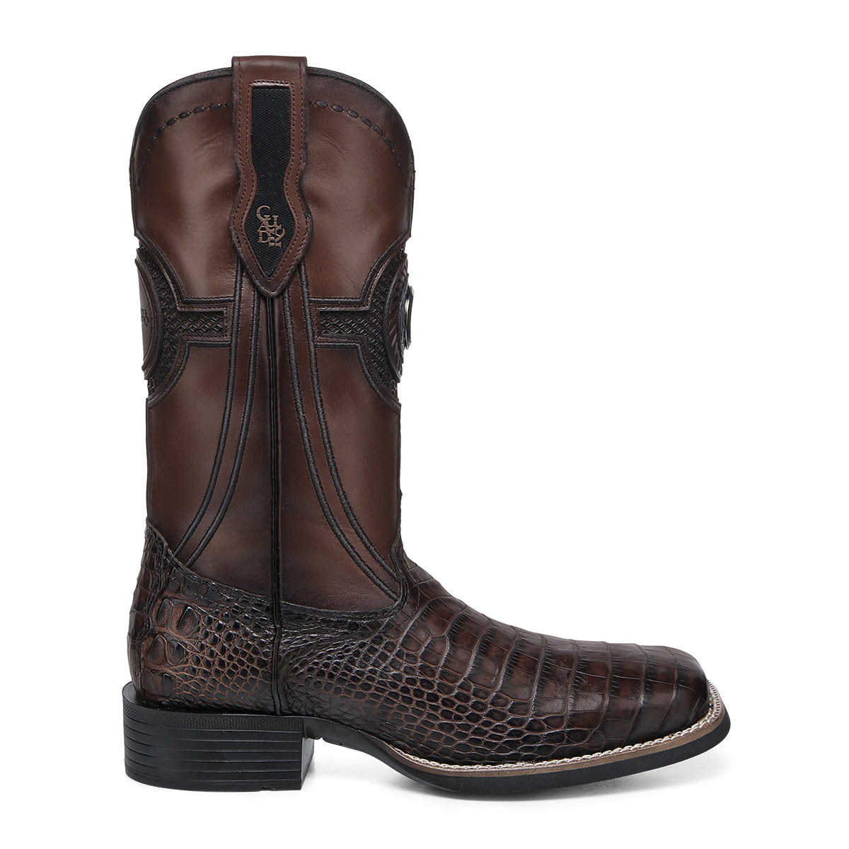 Cuadra Chocolate Alligator Embroidery & Laser & Woven CC202