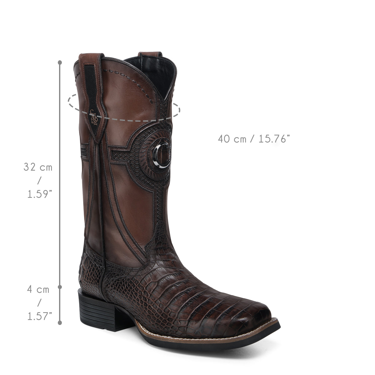 Cuadra Chocolate Alligator Embroidery & Laser & Woven CC202