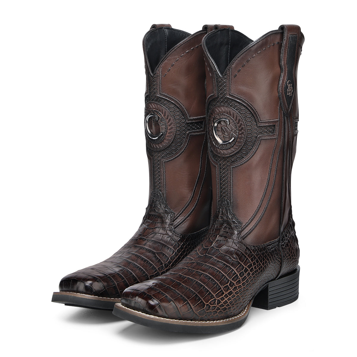 Cuadra Chocolate Alligator Embroidery & Laser & Woven CC202
