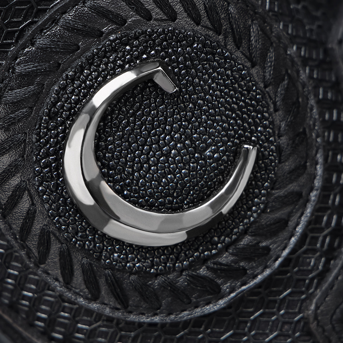 Cuadra Black Stingray Embroidery & Laser & Woven CC221
