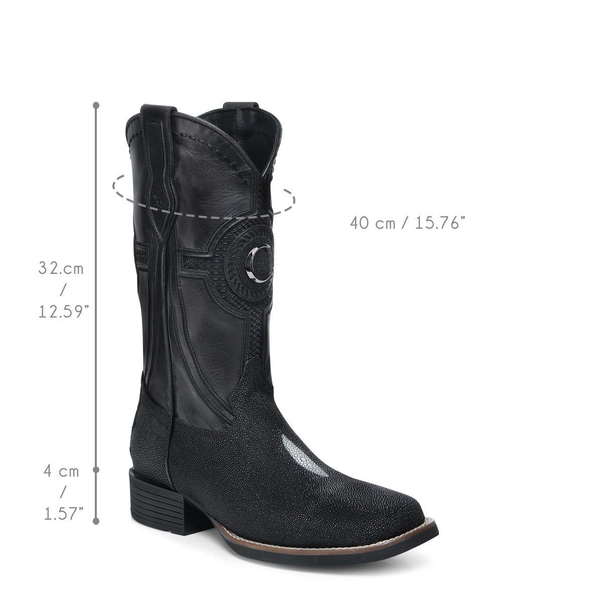 Cuadra Black Stingray Embroidery & Laser & Woven CC221
