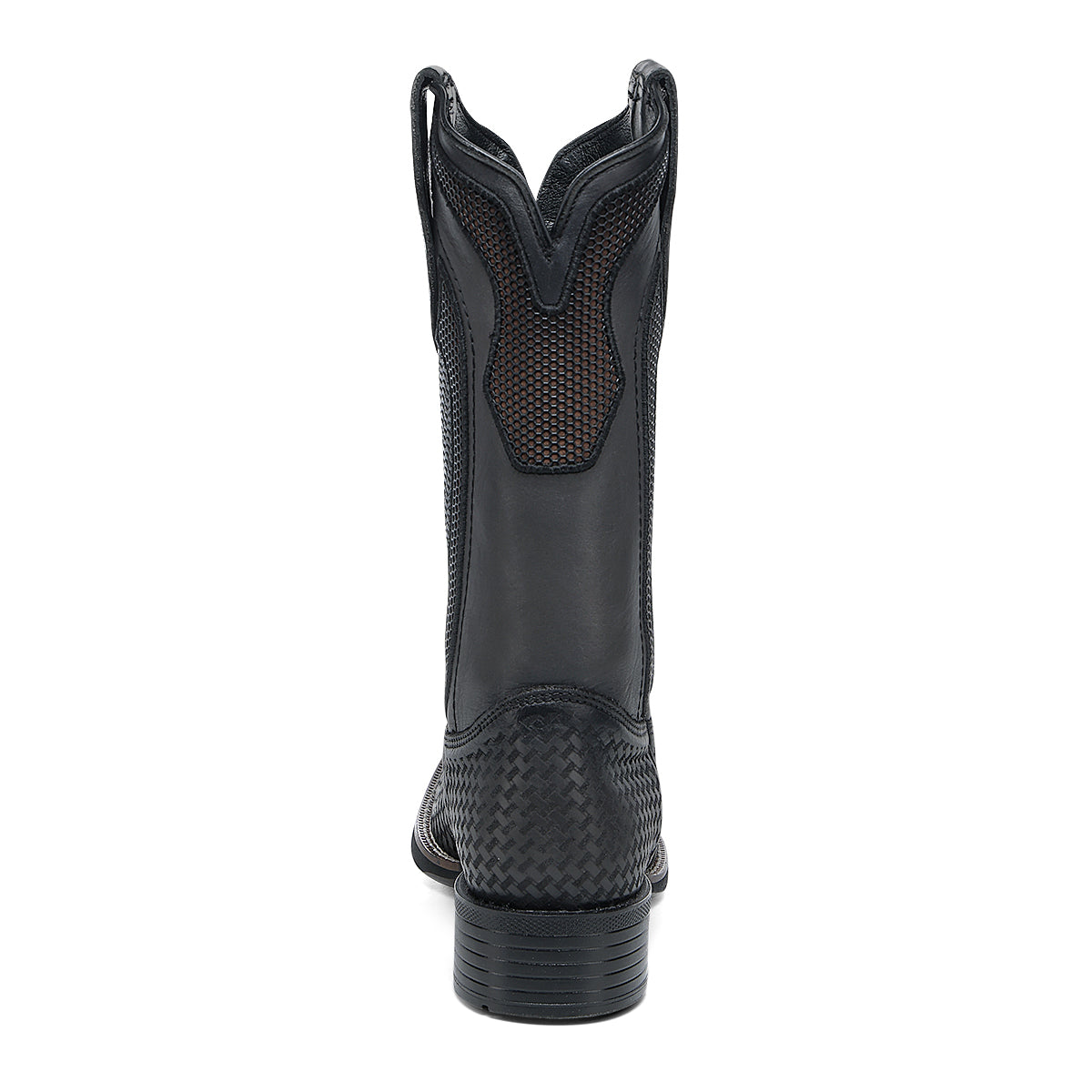 Cuadra Black Laser & Embroidery & Studs Square Toe CU985