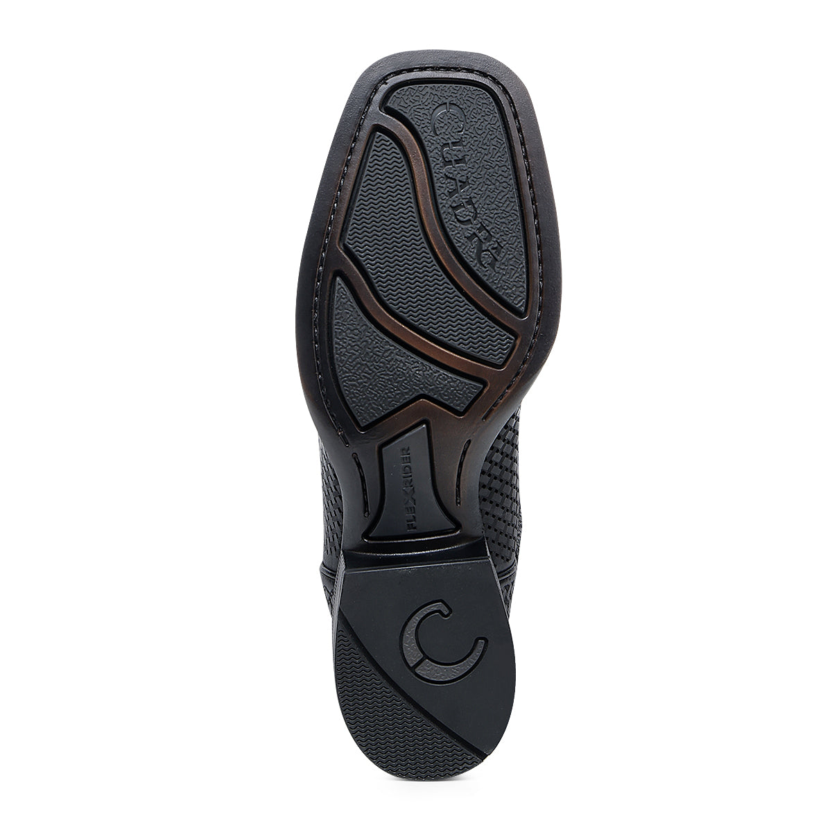 Cuadra Black Laser & Embroidery & Studs Square Toe CU985