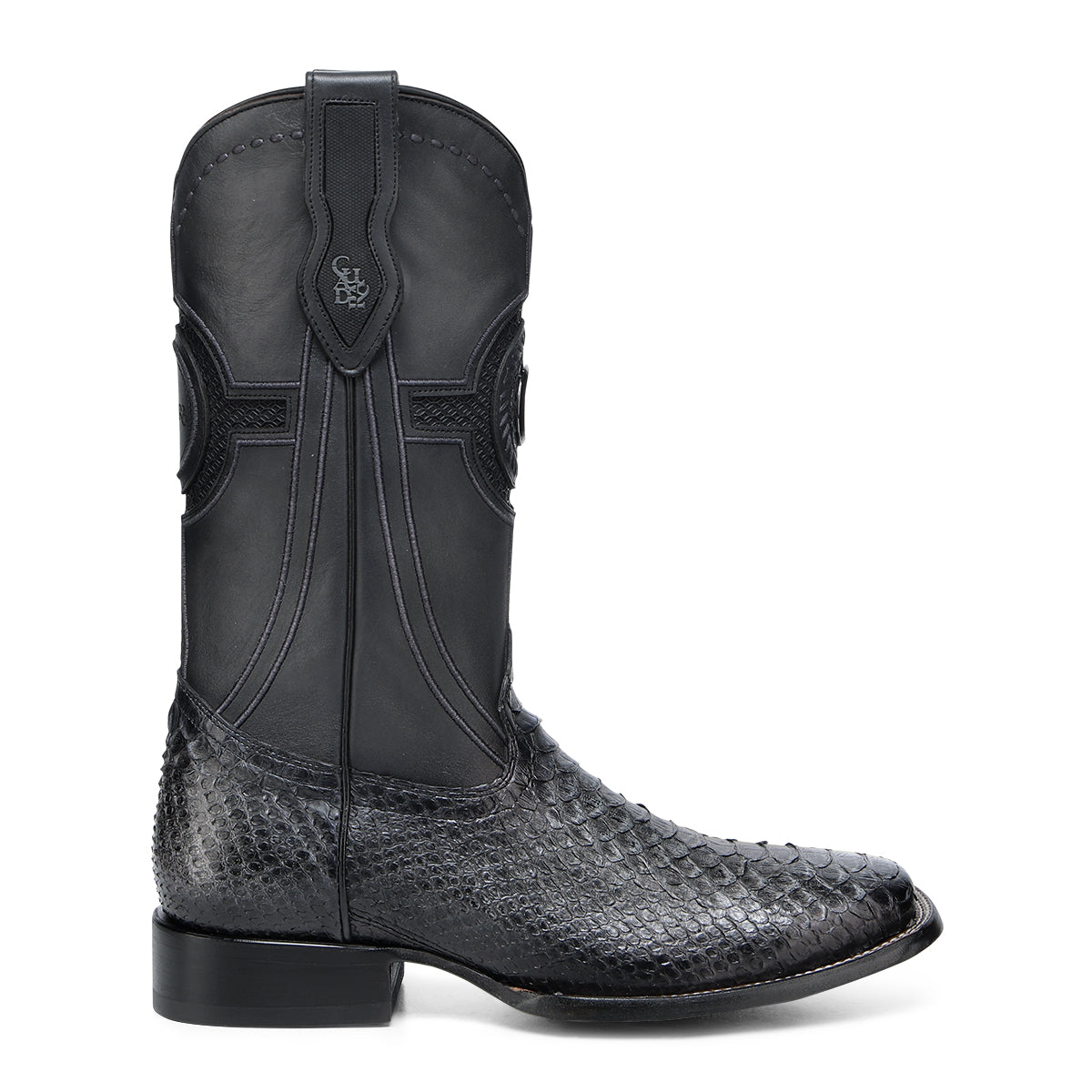 Cuadra Matte Black Python Embroidery & Laser & Woven CC288 - L