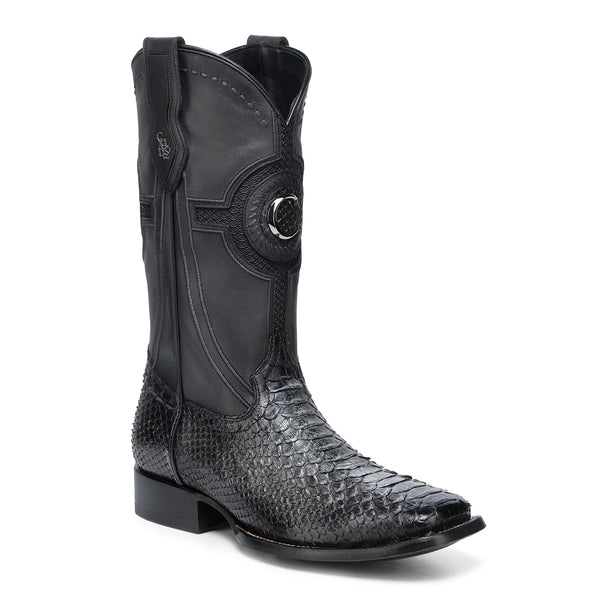 Cuadra Matte Black Python Embroidery & Laser & Woven CC288 - L