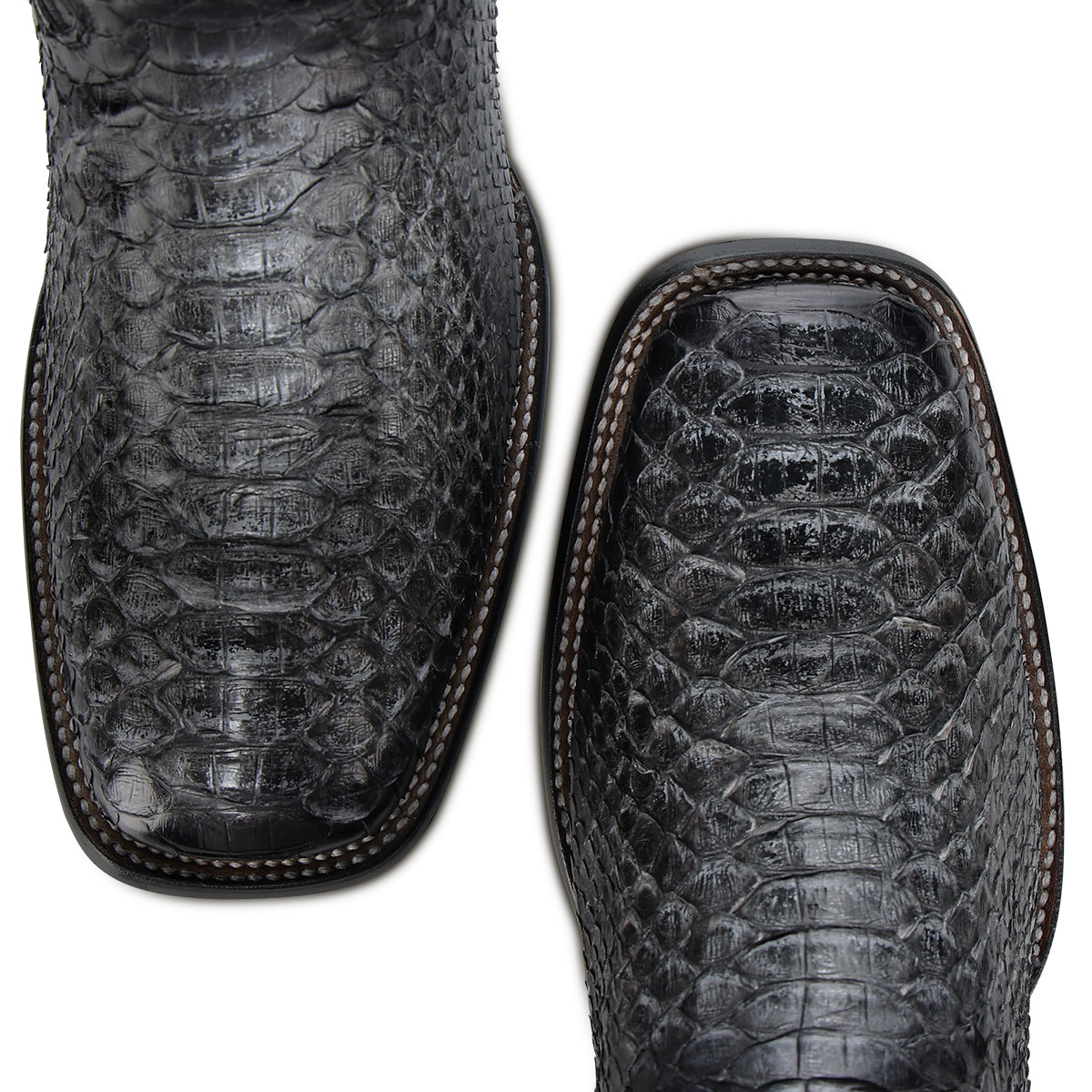 Cuadra Matte Black Python Embroidery & Laser & Woven CC288 - L