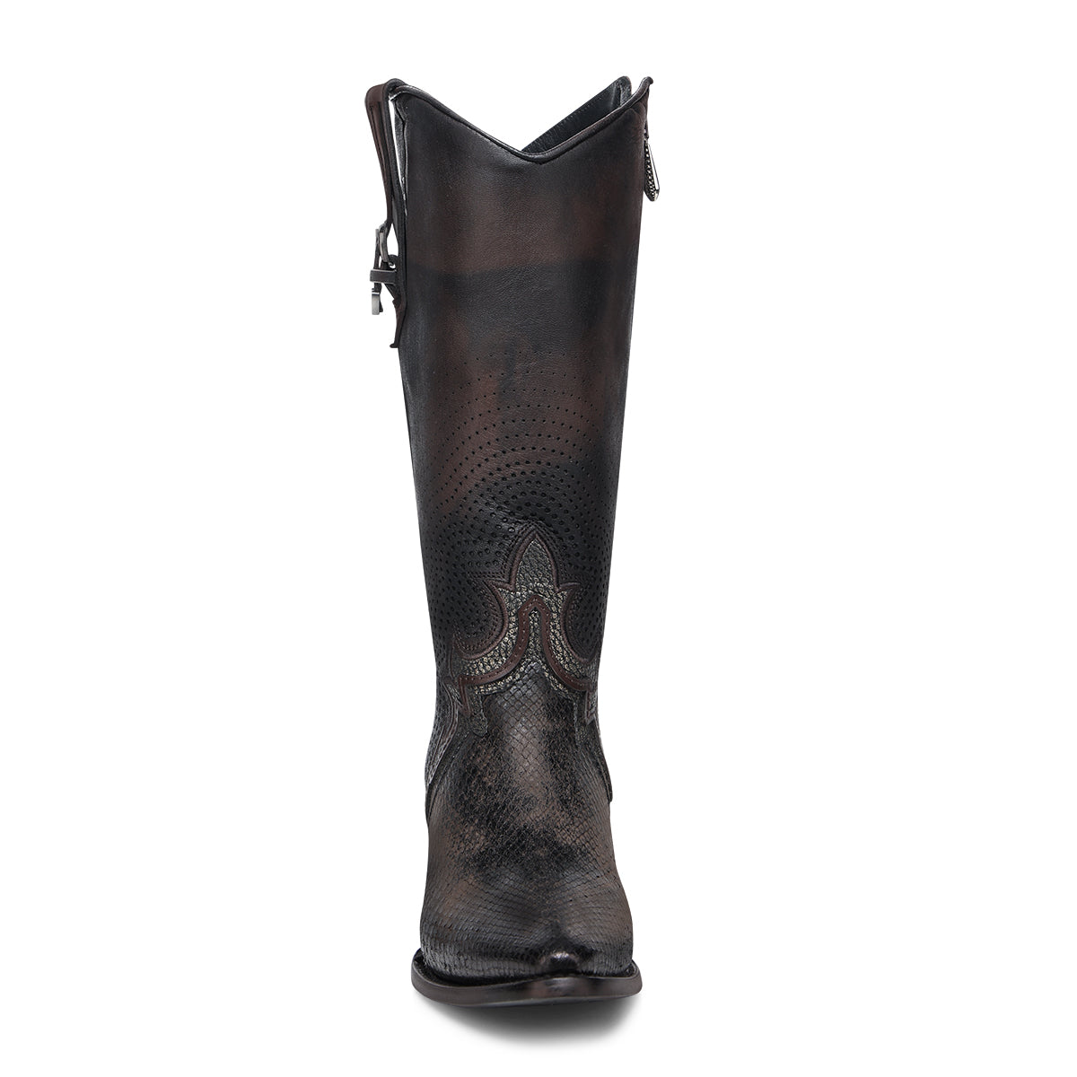 Cuadra Chocolate Python Laser & Embroidery & Studs CC243