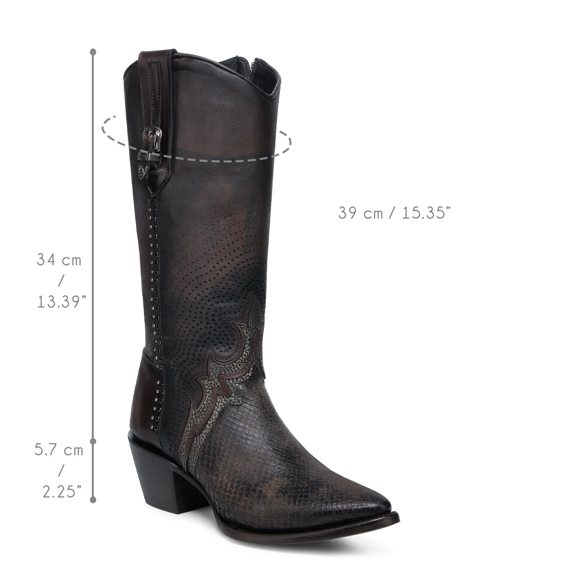 Cuadra Chocolate Python Laser & Embroidery & Studs CC243