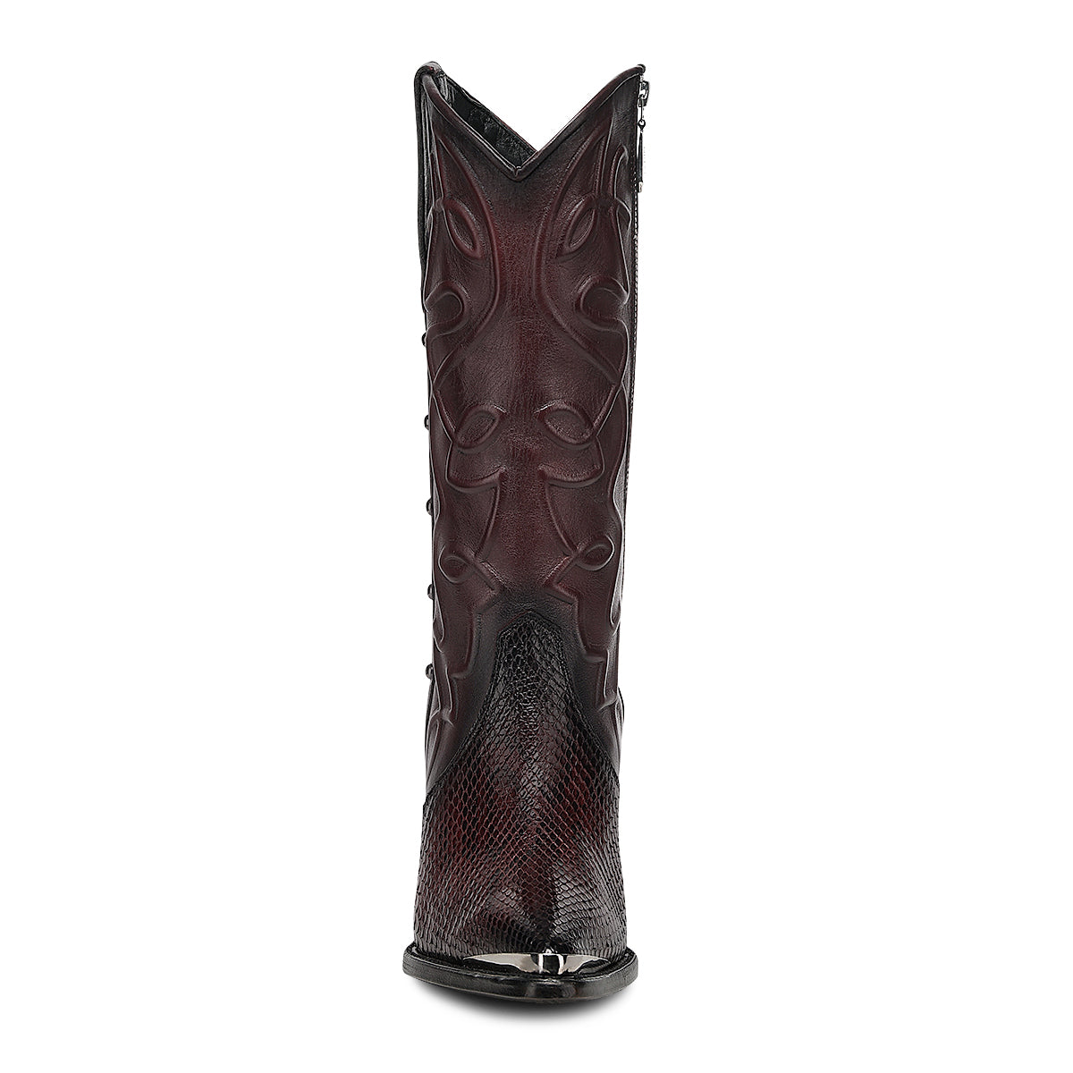 Cuadra Wine Python Zipper & Studs Pointed Toe CC245