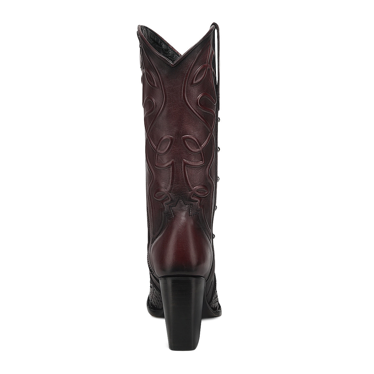Cuadra Wine Python Zipper & Studs Pointed Toe CC245