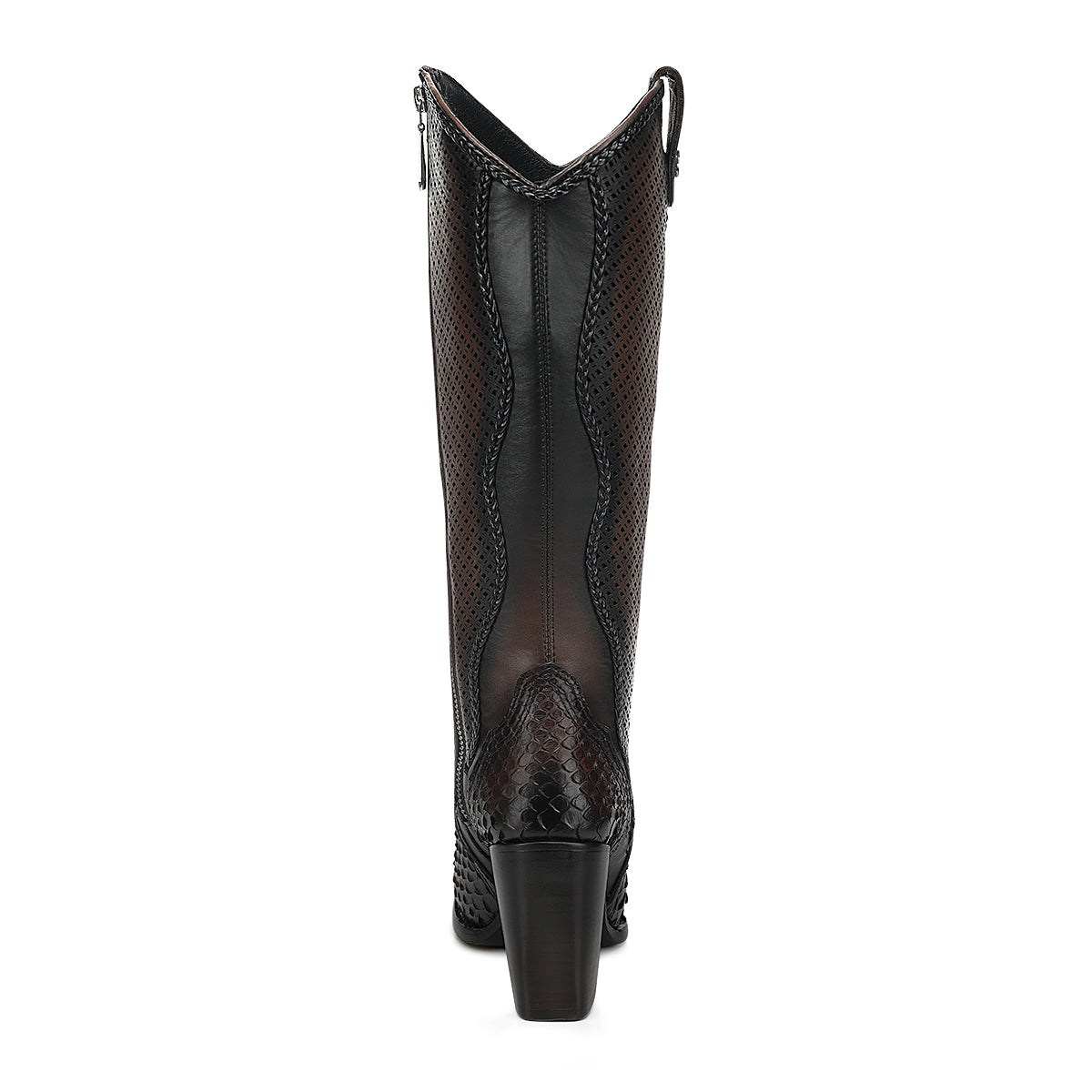 Chocolate Python M Zipper & Studs & Laser Point CC336
