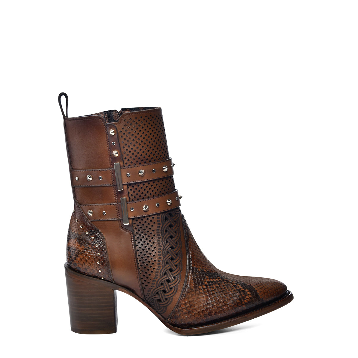 Cuadra Plunge Maple Python Zipper & Studs & Laser CU829