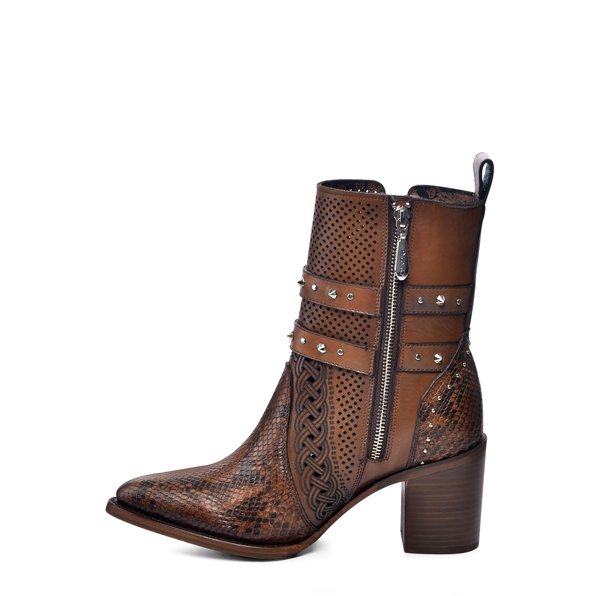 Cuadra Plunge Maple Python Zipper & Studs & Laser CU829
