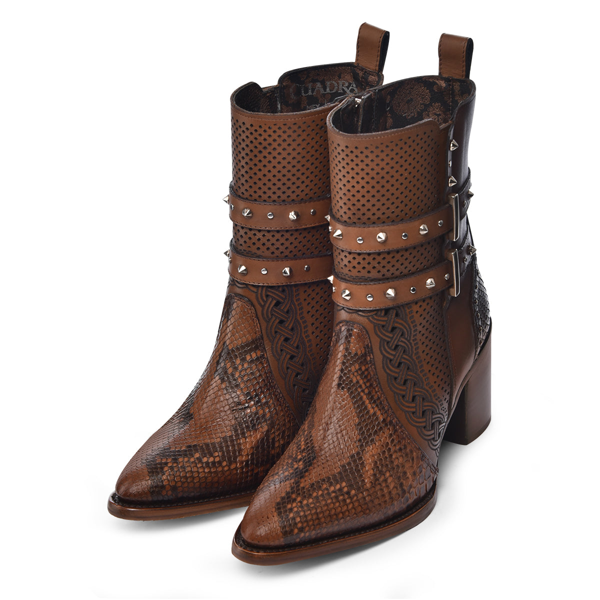 Cuadra Plunge Maple Python Zipper & Studs & Laser CU829