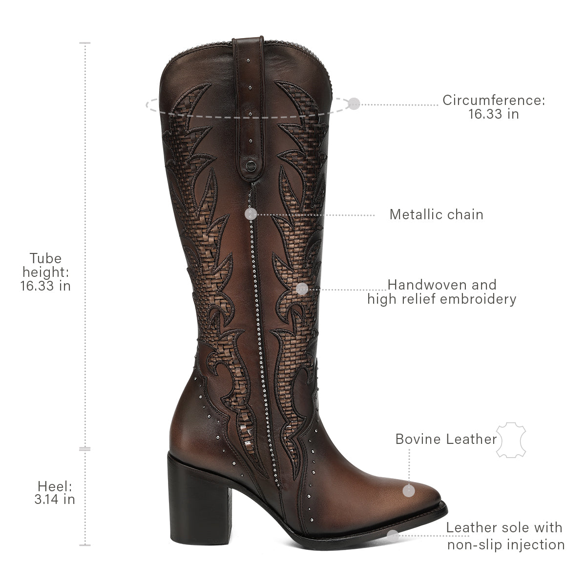 Honey Embroidery & Zipper & Woven & Studs Point CC338