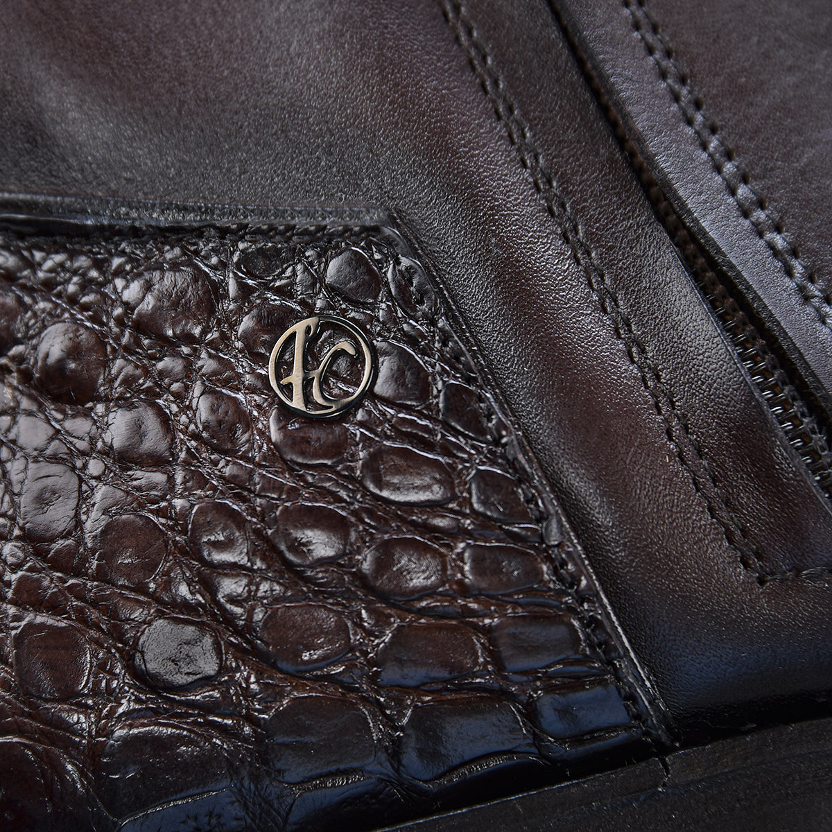 Franco Cuadra Brown Caiman Dark Brown Cowhide FC867