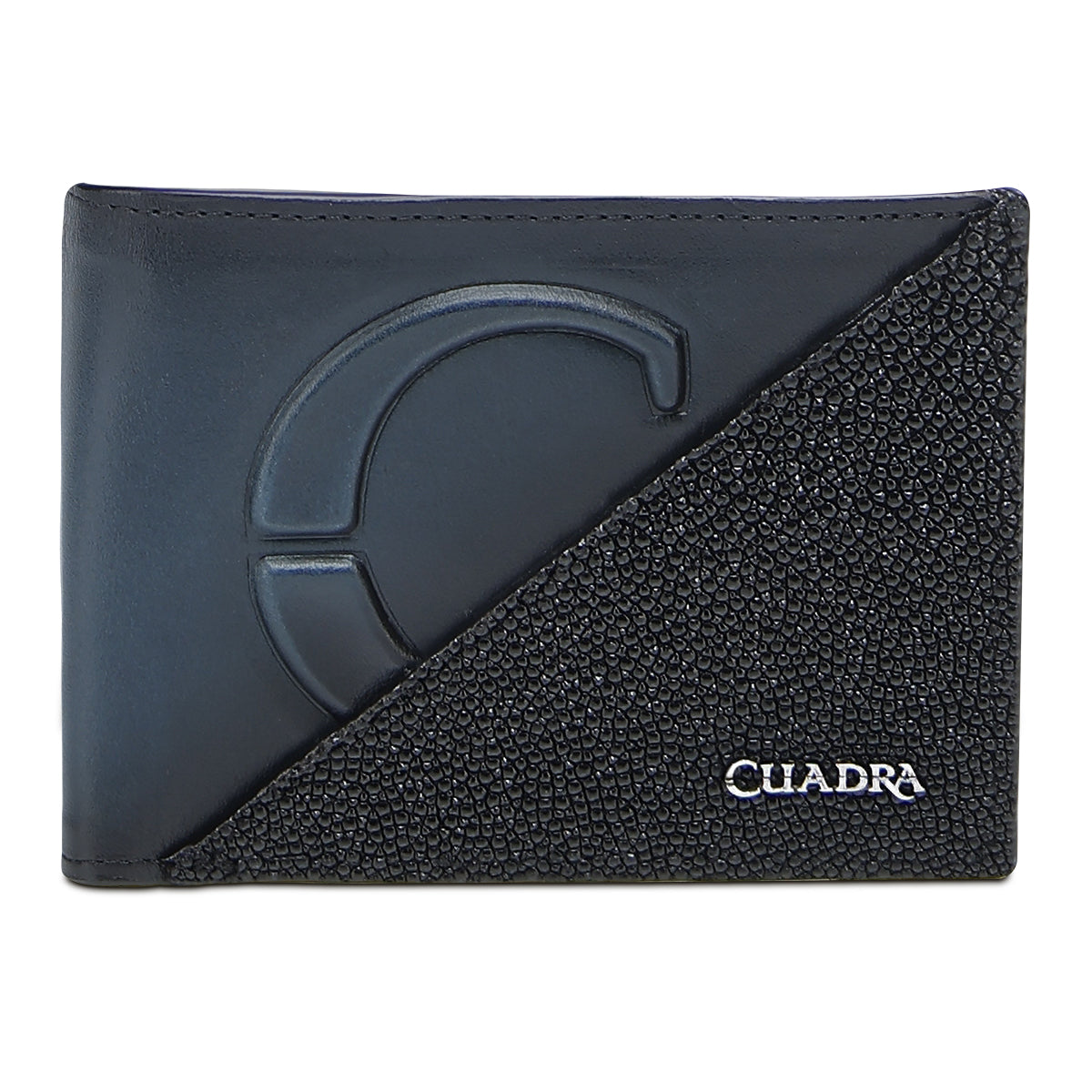 Cuadra Black & Blue Stingray Stitching Wallet DU717