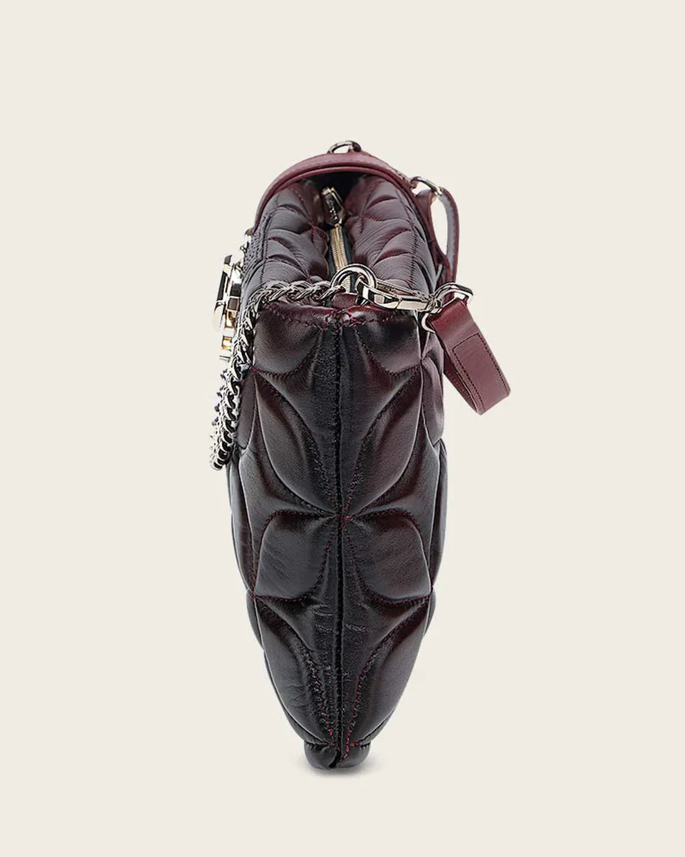 Cuadra Wine Python Embroidery & Studs & Zipper DU745