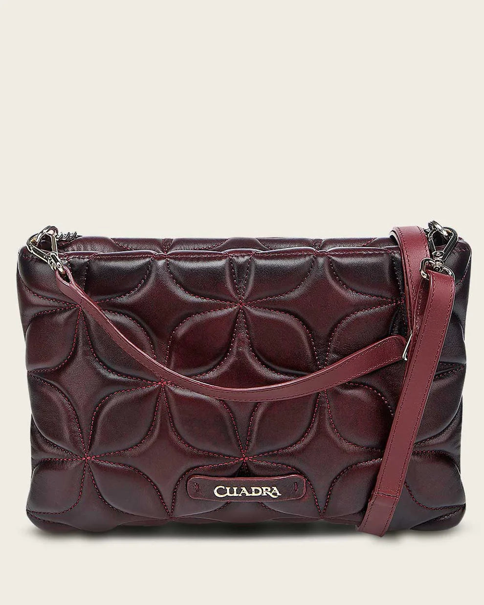 Cuadra Wine Python Embroidery & Studs & Zipper DU745