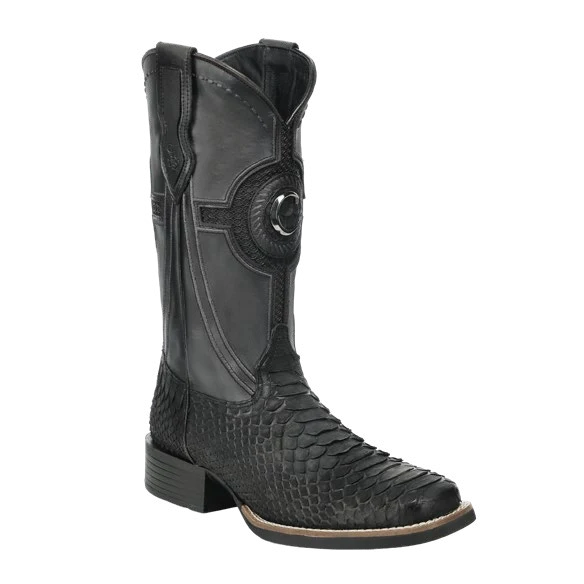 Cuadra Matte Black Python Embroidery & Laser & Woven CC288 - L
