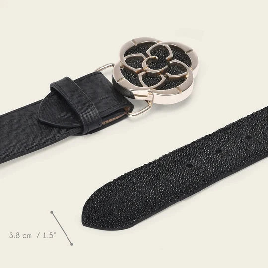 Cuadra Black Stingray Belt BC392