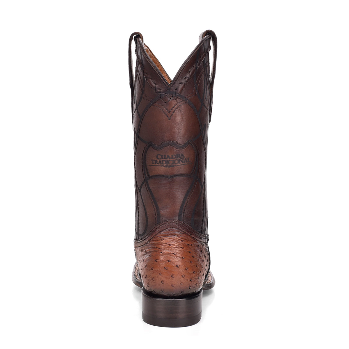 Cuadra Brown Ostrich Laser & Embroidery Square Toe CU457