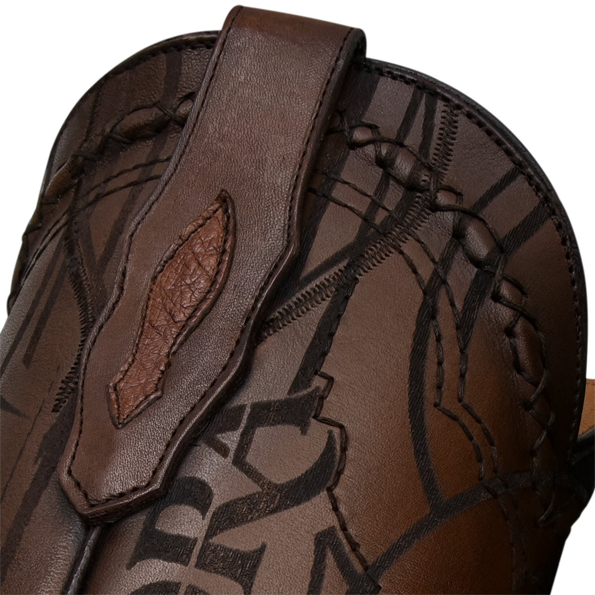Cuadra Brown Ostrich Laser & Embroidery Square Toe CU457