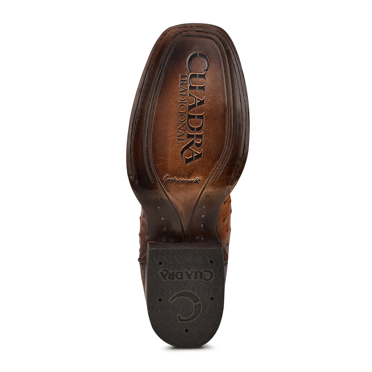 Cuadra Brown Ostrich Laser & Embroidery Square Toe CU457