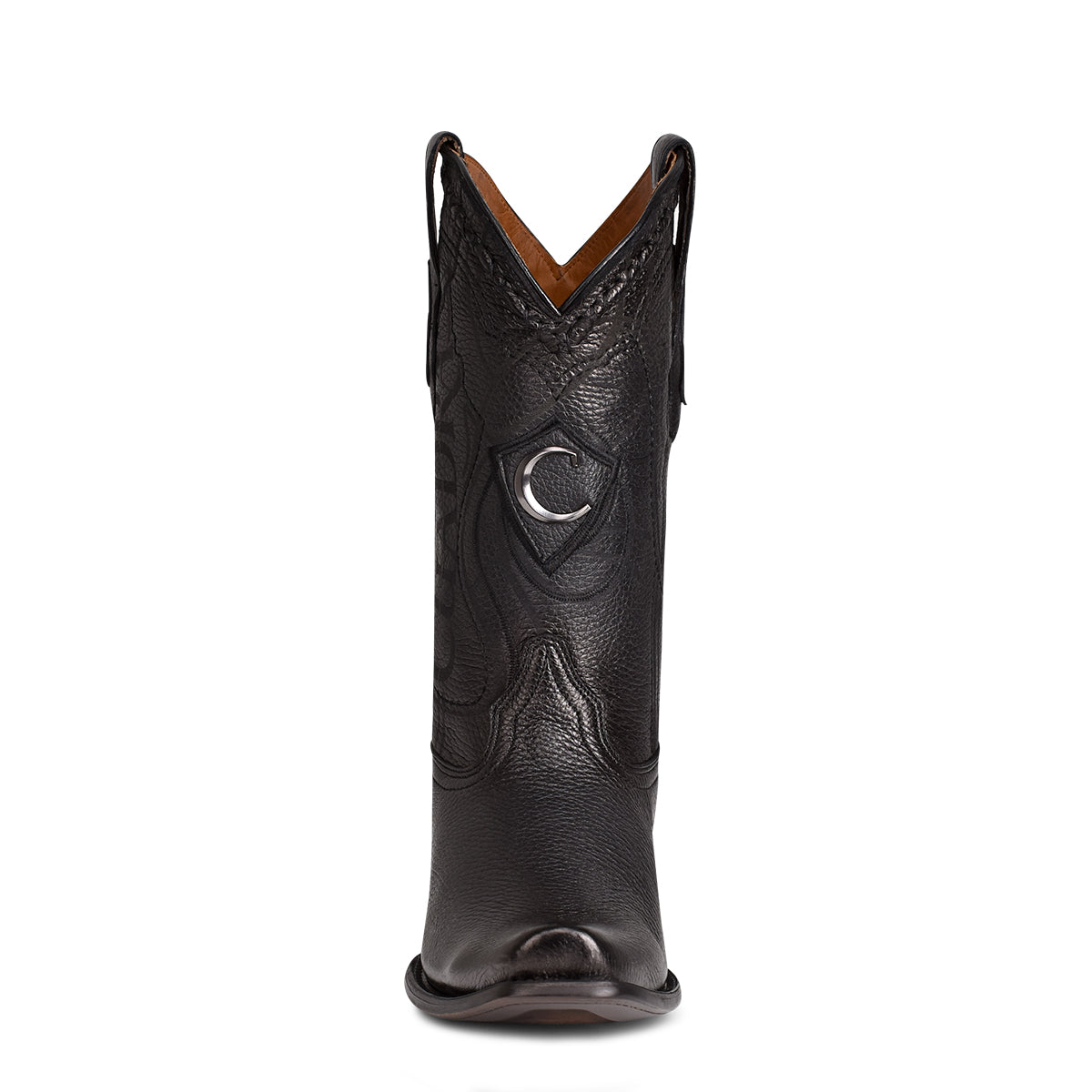 Cuadra Black Deer Laser & Embroidery Narrow Square Toe CU587